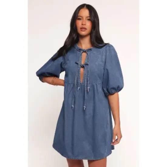 Petal and Pup Romana Tie Front Mini Dress image {3}