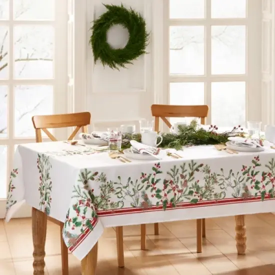 Elrene Winter Holiday Berry Tablecloth - Elrene Home Fashions image {4}