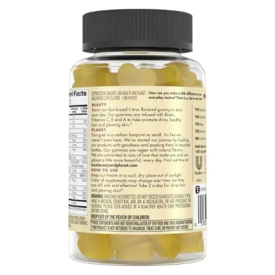 Love Beauty and Planet Multi-Benefit Vitamins Dietary Vegan Supplement - Citrus Crush &ndash; 60ct image {2}