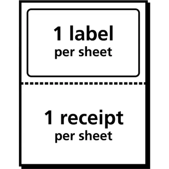 Avery Shipping Labels w/Paper Receipts and TrueBlock Technology for Inkjet Printers 5-1/16 x 7-5/8, Pack of 25 (8127) image {3}