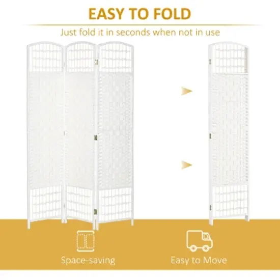 3 or 4 Panel Indoor Room Divider,Folding Privacy Screen,5.6" Room Separator,Wave Fiber Freestanding Partition Wall Divider for Home-The Pop Home image {3}