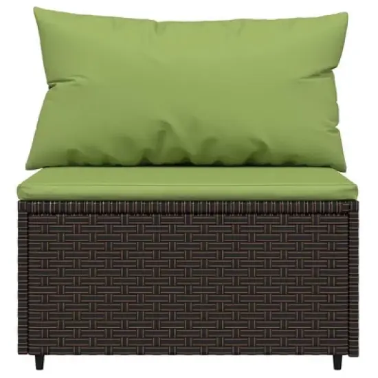 vidaXL Patio Lounge Set Brown and Green image {5}