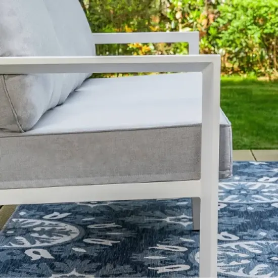 Captiva Designs 6pc Modern Aluminum Outdoor Patio Conversation Set with Coffee Table image {5}