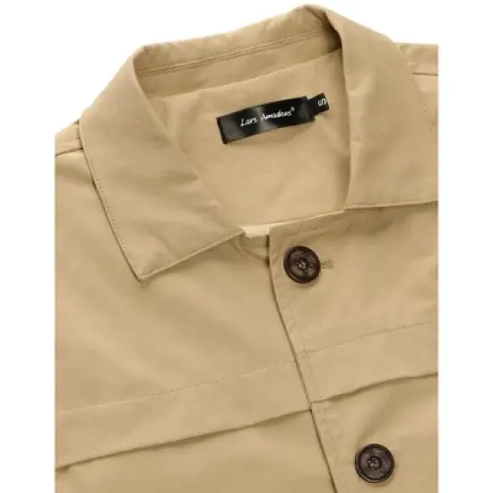 Lars Amadeus Men's Lightweight Single Breasted Slim Fit Jacket Overcoat image {4}