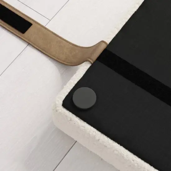 Full/Queen Charlie Boucle Kids' Headboard Cream - Nathan James: Wall Mounted MDF Upholstered Headboard image {5}