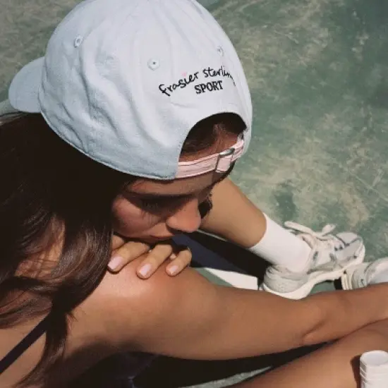 Pickleball Flag Hat - Frasier Sterling Blue/Pink: Adjustable Cotton Sports Cap image {3}