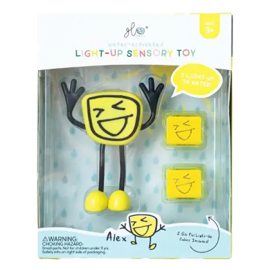 Glo Pals Character Alex & 6 Yellow Light Up Water Cubes image {1}