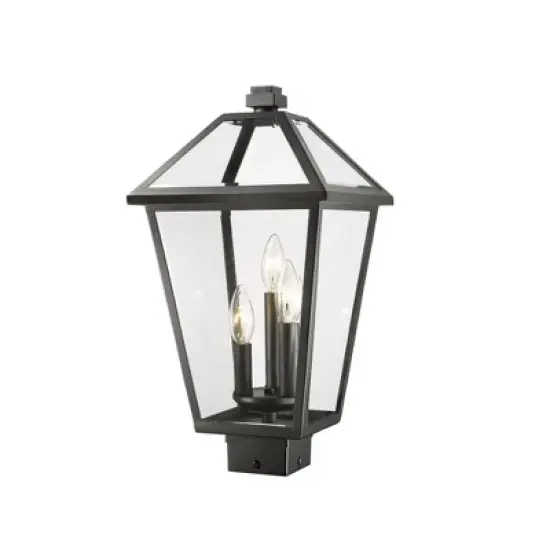 Talbot 3-Light Outdoor Post Mount Fixture - Classic Village Style, Dimmable, Wet Rated image {2}