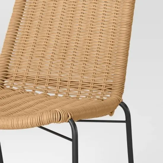 4pc Wicker Stack Armless Patio Dining Chairs Brown - Threshold&trade; image {3}