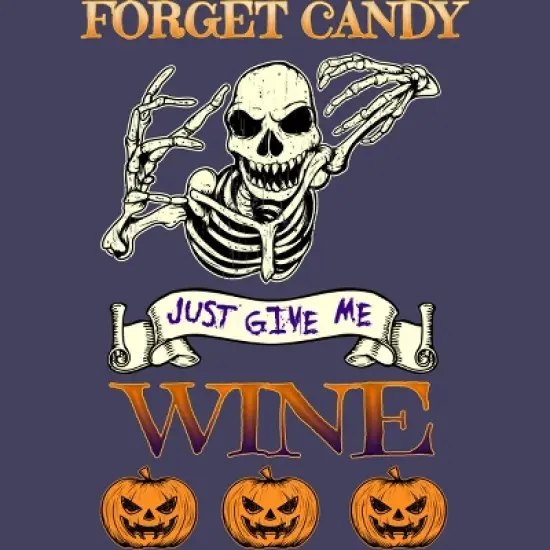 Women's Design By Humans Halloween Costume Forget Candy Just Give Me Wine Gift By TeeShirtMadness Racerback Tank Top image {1}