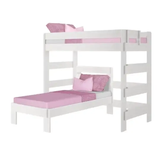 Max & Lily Farmhouse Twin over Twin L-Shaped Bunk Bed image {5}