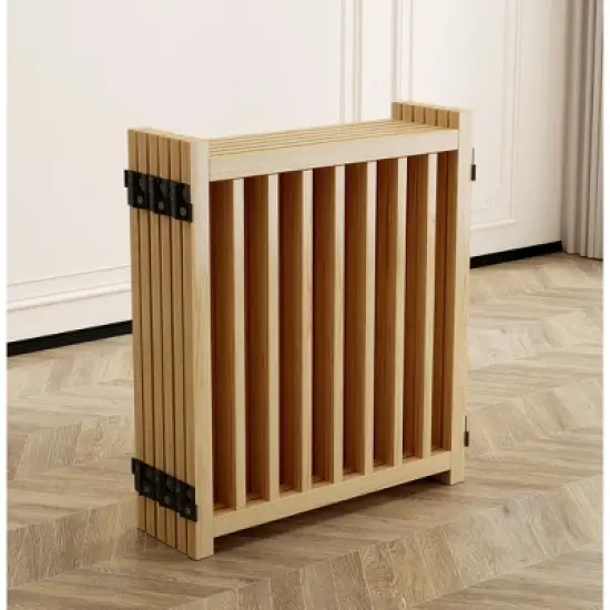 Hrinhom 6 Panel Dog Fences,Wooden Freestanding Dog Gates, Pet Gate image {4}