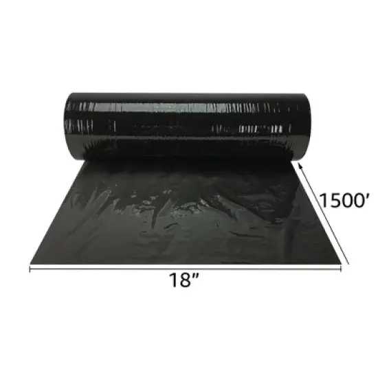 UOFFICE 4 Rolls of Black Stretch Wrap 18" x 1500' x 80G, Hand Wrap Cast image {2}