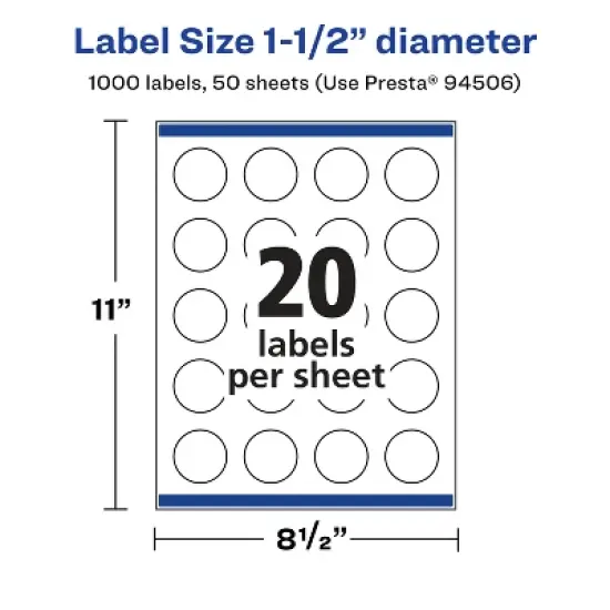 Avery Matte Clear Labels,  1-1/2" diameter Round image {4}