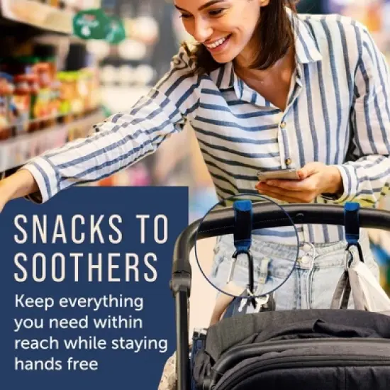 Maplefield [2 Pack] Stroller Hooks for Bags to Organize Your Day Out - Stroller Hooks for Hanging Bags image {3}