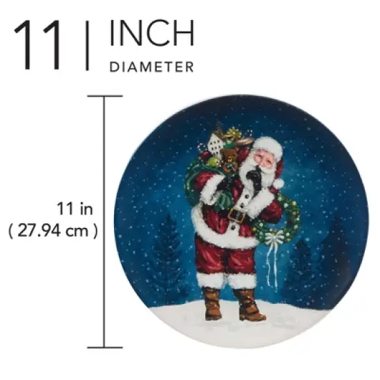 Certified International Set of 4 Santa's Secret Dinner Plates image {2}