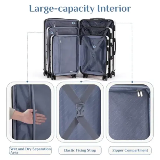 Gulches Hardside Luggage with Spinner Wheels Expandable and TSA Lock Hard Shell Lightweight Roller Suitcase image {3}