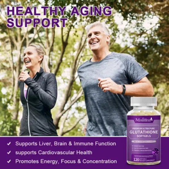 Alliwise Liposomal Glutathione Supplement 400mg - Natural Liver Detox & Antioxidant Support - Vegan, Non-GMO, Gluten-Free - 120 Ct image {2}