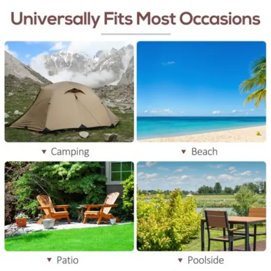 TIRAMISUBEST 2-in-1 Folding Chaise Lounge Chair with Adjustable Back, Pillow & Storage Pocket for Pool, Beach, Patio & Outdoor Use, Brown image {3}