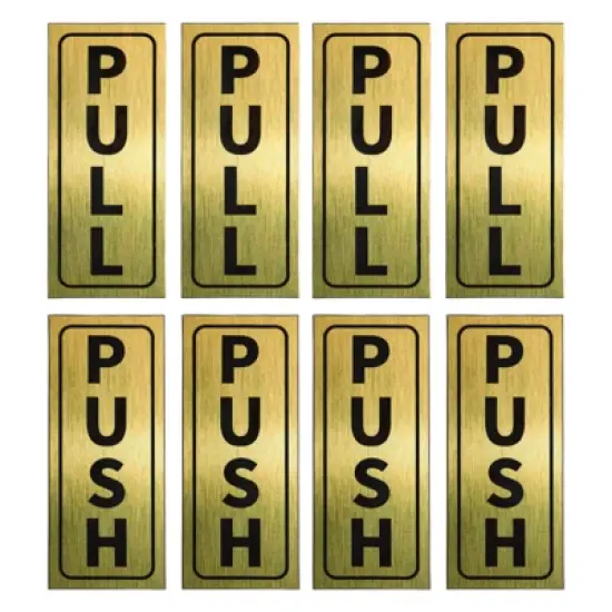 Unique Bargains PVC Self-Adhesive Waterproof Stores Shops Push Pull Door Sign 4 Set image {6}