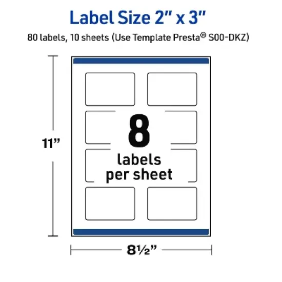 Avery 2" x 3" Labels, Double Black Border, 80 ct image {4}