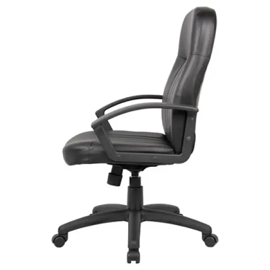 Executive Leather Budget Chair Black - Boss Office Products image {1}