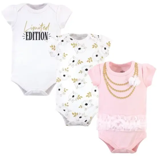 Little Treasure Baby Girl Cotton Bodysuits 3pk, Limited Edition image {4}