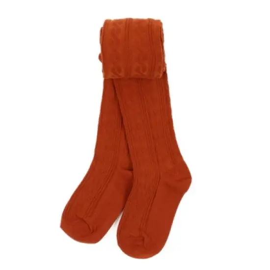 Leveret Girls  Boho Solid Color Cable Knit Tights image {1}