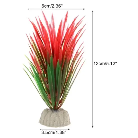 Unique Bargains Aquarium Plastic Plants for Fish Tank Landscape Decoration 5.12" 2 Pcs image {3}