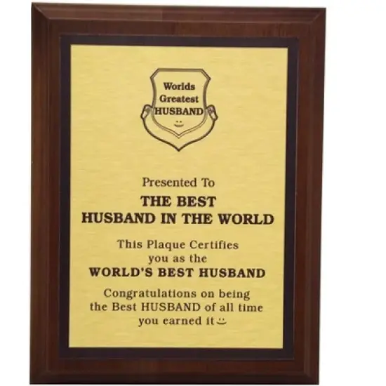 LEMONSODA World's Greatest Plaque (Best Husband in The World) - Gold image {4}
