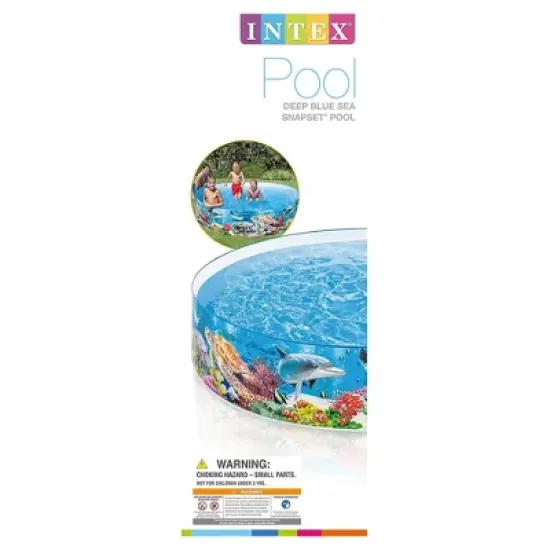 Intex Deep Sea Blue 8 feet x 18 inch SnapSet Instant Round Above Ground Swimming Kiddie Pool for Kids Ages 3 Years and Up image {3}