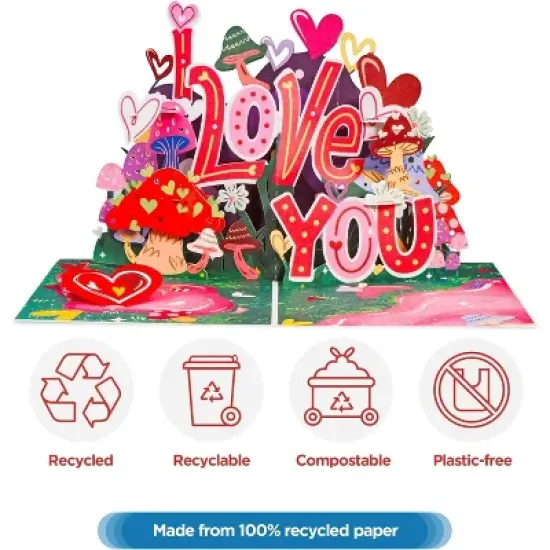 Paper Love 3D Frndly I Love You So Mush Pop Up Card - 8"x6" image {3}