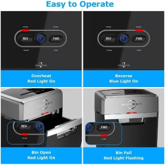 BONSEN Heavy Duty 24-Sheet Cross-Cut Shredder, 40-min runtime, 9-gallon bin, 55dB quiet, P-4 high security, commercial-grade for office use image {6}