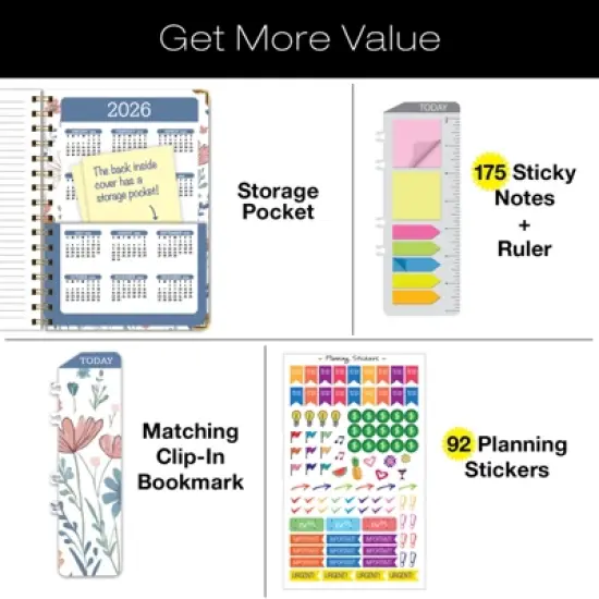 Global Printed Products Hardcover AY 2025-2026 Fashion Planner - 5.5"x8" (Colorful Botanicals) image {7}