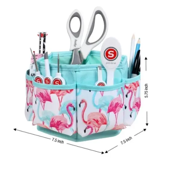 Singer Flamingo Print Desktop Storage Spinner image {2}