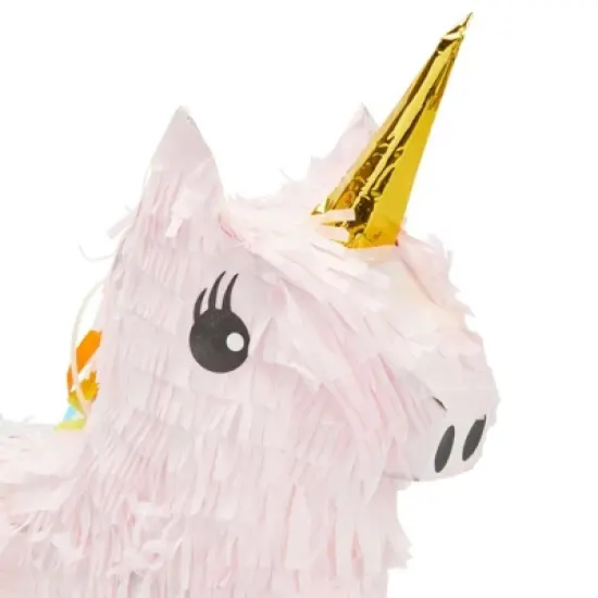 Blue Panda Unicorn Pinata for Girls Birthday Party - Unicorn, Rainbow Theme Birthday Party Supplies (Pink, Small, 13x15.5x5 in) image {4}