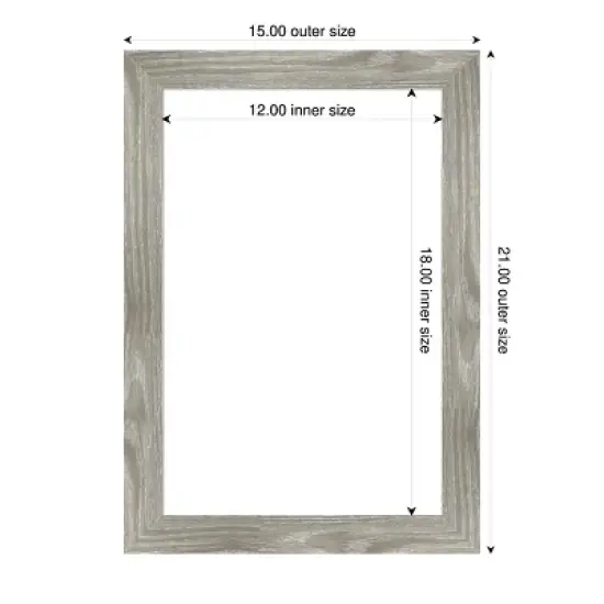 Amanti Art Dove Greywash Square Framed Dry Erase Magnetic Board image {4}