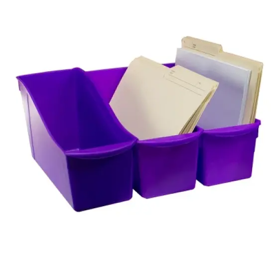 Storex Large Book Bin, Purple, Pack of 6 image {2}