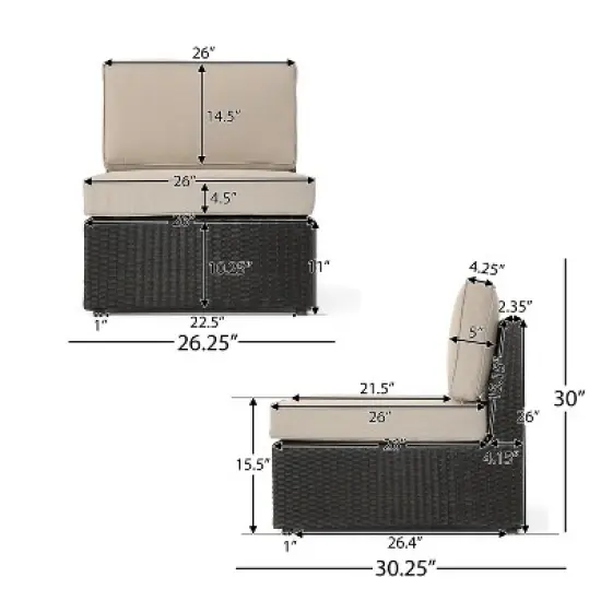 Christopher Knight Home Felicity Outdoor Wicker Loveseat with Cushions image {2}
