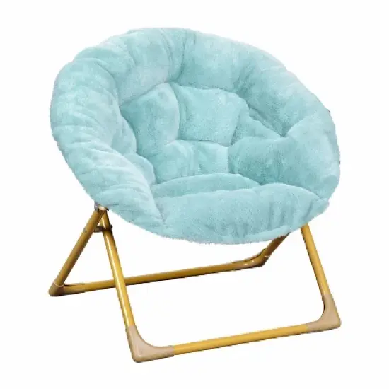 Flash Furniture Gwen  23" Kids Cozy Mini Folding Saucer Chair, Faux Fur Moon Chair for Toddlers and Bedroom image {13}