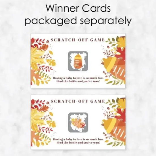 Big Dot of Happiness Fall Foliage Baby - Autumn Leaves Baby Shower Game Scratch Off Cards - 22 Count image {2}