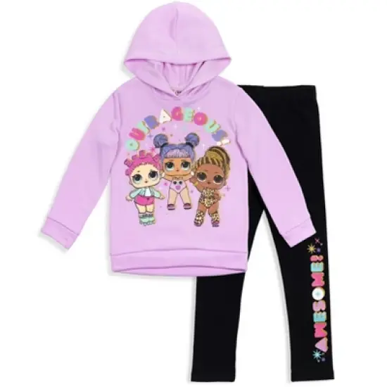 L.O.L. Surprise! Diva Drag Racer Bon Bon Fierce Fleece Pullover Hoodie and Leggings Outfit Set Little Kid to Big Kid image {8}