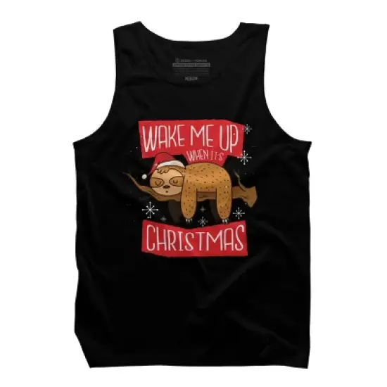 Men's Design By Humans Christmas sloth By ArtStyleAlice Tank Top image {4}
