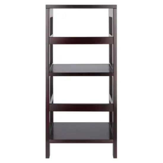 29.21" 2 Tier Leo Shelf Storage or Bookshelf Narrow Espresso Finish - Winsome image {3}