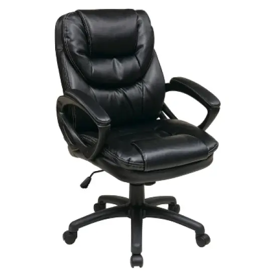 Faux Leather Managers Chair with Padded Arms - OSP Home Furnishings image {11}