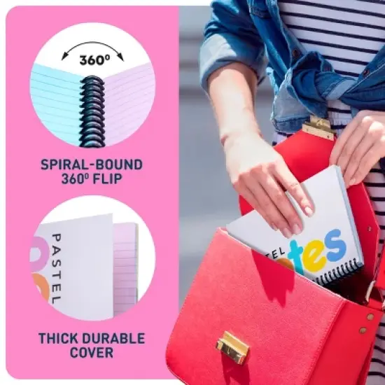 Manaloom 5" x 7" Spiral Notebooks &ndash; 3 Pack  &ndash; Pastel Notepads with Perforated Pages for Journaling, School, and Daily Notes image {4}