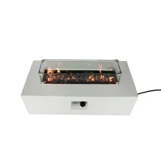 Rectangular Fiber-Reinforced Concrete Propane Outdoor Fire Pit Table image {5}