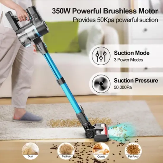 DEVOAC S11 Cordless Vacuum Cleaner, 50Kpa 50 Mins,8 in 1 Lightweight Stick Vacuum with Self-Standing, Powerful Rechargeable Vacuum image {3}