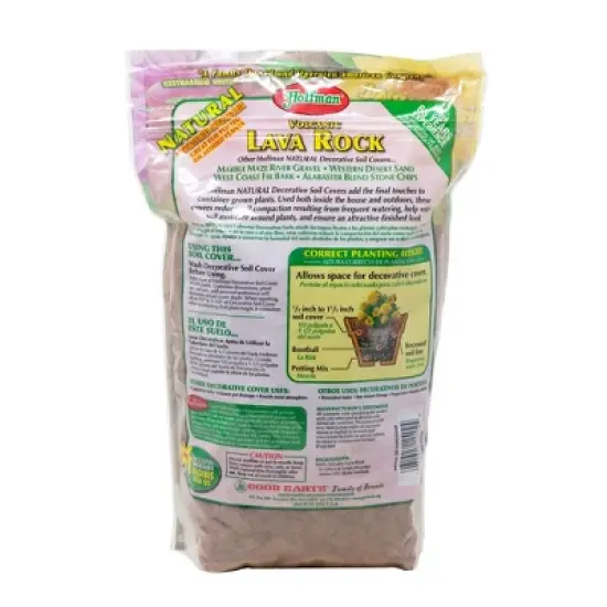 Hoffman Volcanic Lava Rock Permanent Soil and Ground Cover for Potted or Bedded Plants, 2qt image {1}