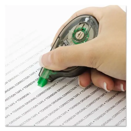 Tombow Mono Correction Tape, Non-Refillable, Gray/Clear Applicator, 0.17" x 394", White Tape, 2/Pack image {2}